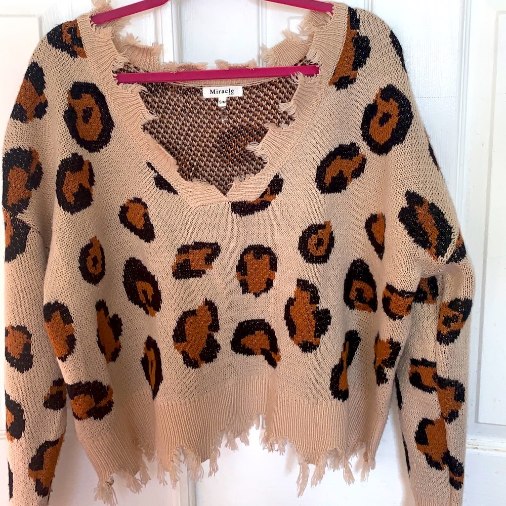Cheetah print beach sweater